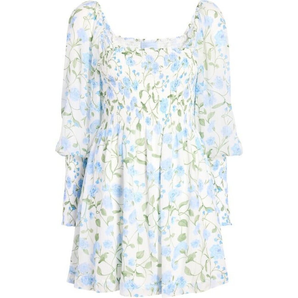 NWT Hill House The Grace Georgette Peony Bouquet Print Mini Nap Dress $198 - Picture 3 of 15